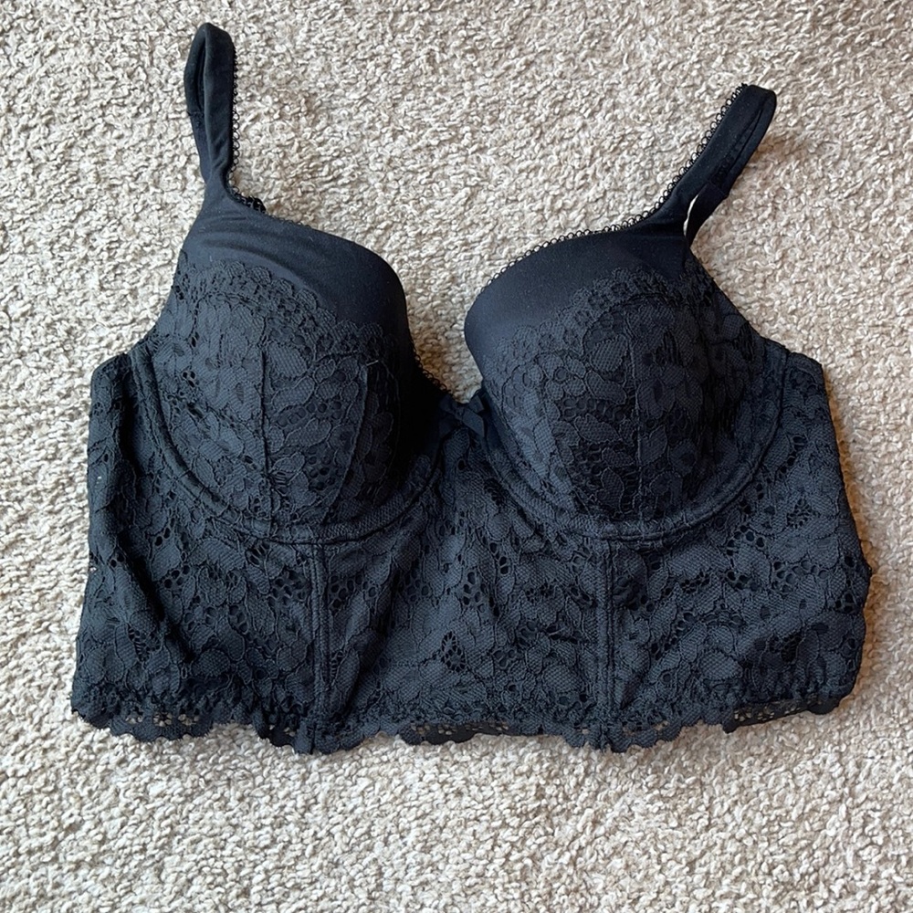 Victoria’s Secret black, half corset. 34-D.